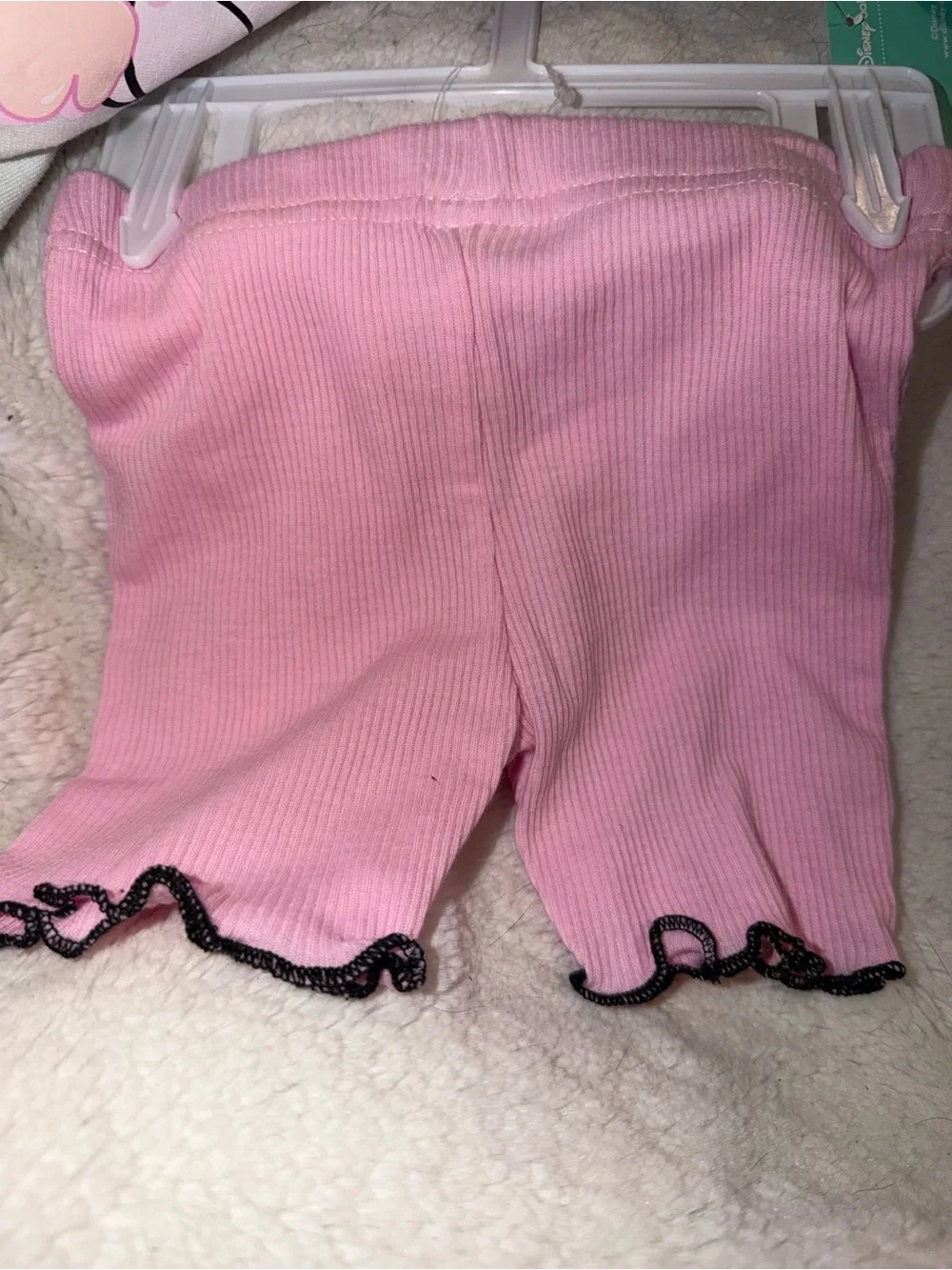 Girls Minnie Mouse Mint Top with Pink legging Shorts 12m NWT